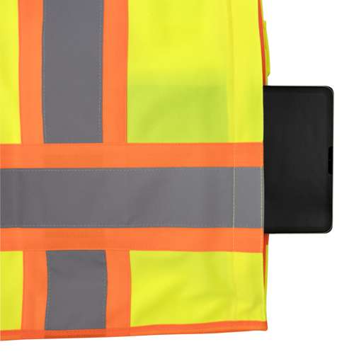 SV69-2 SV69-2 Two Tone Type R Class 2 Mesh/Solid Surveyor Vest with Plan/Tablet Pocket