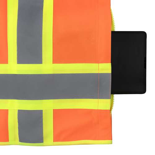 SV69-2 SV69-2 Two Tone Type R Class 2 Mesh/Solid Surveyor Vest with Plan/Tablet Pocket