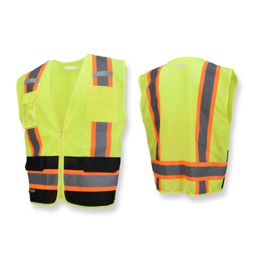 SV6B-2 SV6B Two Tone Surveyor Type R Class 2 Solid Front Mesh Back Safety Vest