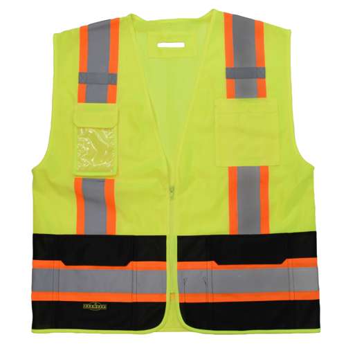 SV6B-2 SV6B Two Tone Surveyor Type R Class 2 Solid Front Mesh Back Safety Vest