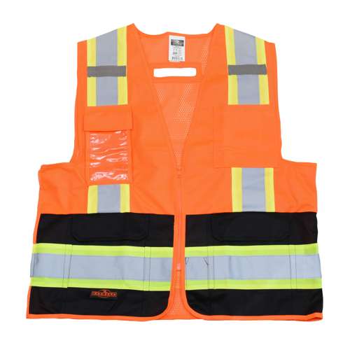 SV6B-2 SV6B Two Tone Surveyor Type R Class 2 Solid Front Mesh Back Safety Vest