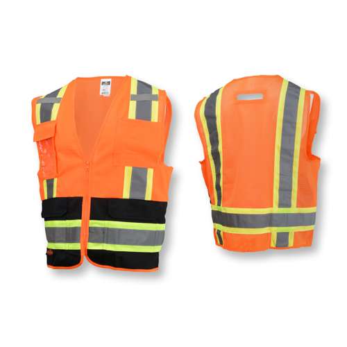 SV6B-2 SV6B Two Tone Surveyor Type R Class 2 Solid Front Mesh Back Safety Vest