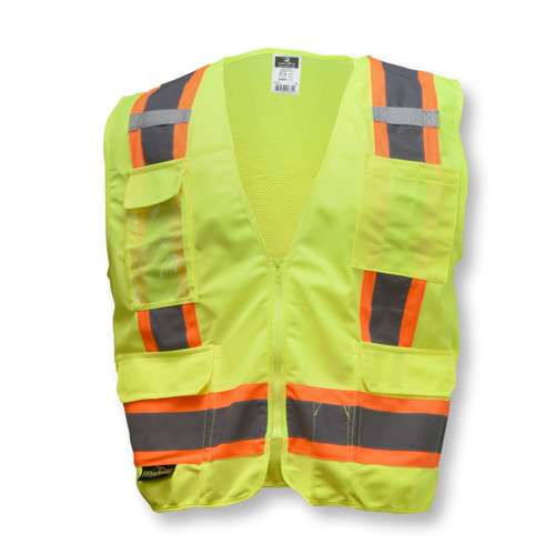 SV6 SV6 Two Tone Surveyor Type R Class 2 Solid/Mesh Safety Vest