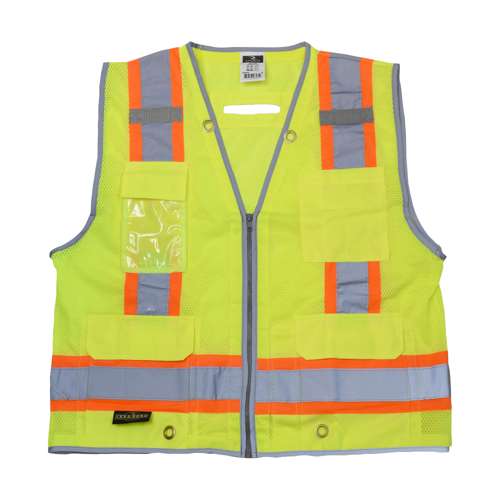 SV6H SV6H Type R Class 2 Heavy Duty Two Tone Mesh Surveyor Vest with Solid Pockets