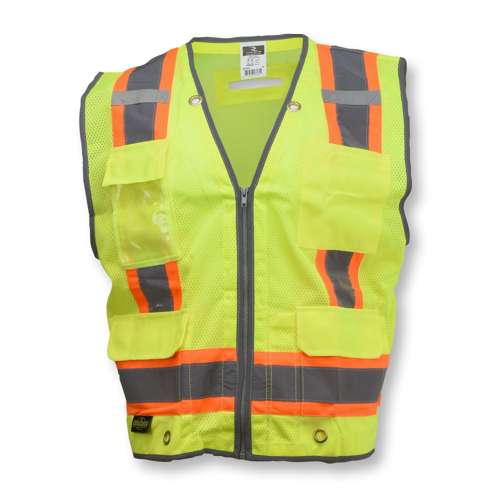 SV6H SV6H Type R Class 2 Heavy Duty Two Tone Mesh Surveyor Vest with Solid Pockets