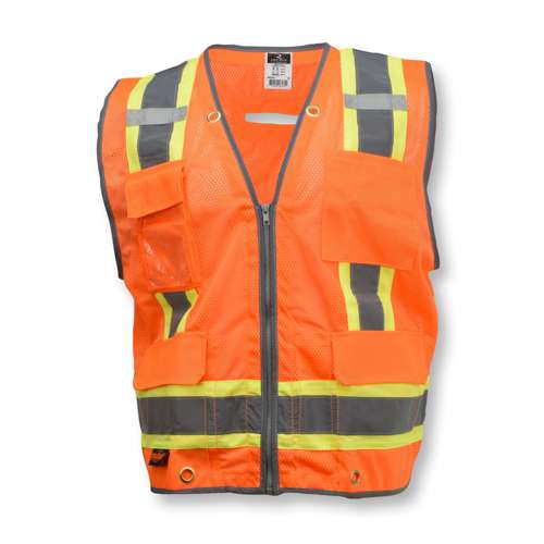 SV6H SV6H Type R Class 2 Heavy Duty Two Tone Mesh Surveyor Vest with Solid Pockets