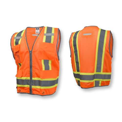 SV6H SV6H Type R Class 2 Heavy Duty Two Tone Mesh Surveyor Vest with Solid Pockets