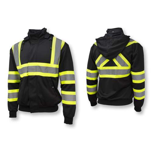 SW01X-1 SW01X-1 High Neck Zip Front X-Back Hooded Sweatshirt