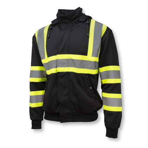 Radians SW01X-1 SW01X-1 High Neck Zip Front X-Back Hooded Sweatshirt ANSI Class 1 - Safety Hoodie
