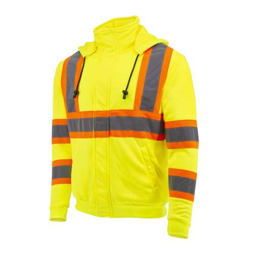 SW01X-2 SW01X-2 High Neck Zip Front X-Back Hooded Sweatshirt