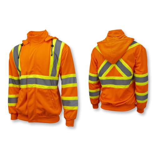SW01X-2 SW01X-2 High Neck Zip Front X-Back Hooded Sweatshirt