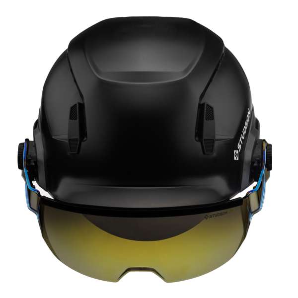 Studson SHK1-HSGGM13 SHK-1 Half Shield Anti-Fog/Scratch w/Mechanism - Light Grey/Gold Mirror VLT: 13% - Safety Helmet