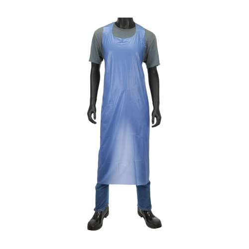 UE4B Blue Vinyl Apron - 4 mil