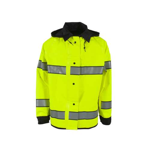 Radians 4703RJH3M 4703RJH3M Safe Officer Reversible Rain Jacket with Reflective Taping - Safety Jacket
