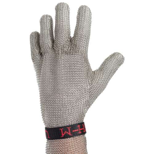 USM-1350 Stainless Steel Mesh Glove with Reinforced Finger Crotch and Adjustable Straps - Forearm Length