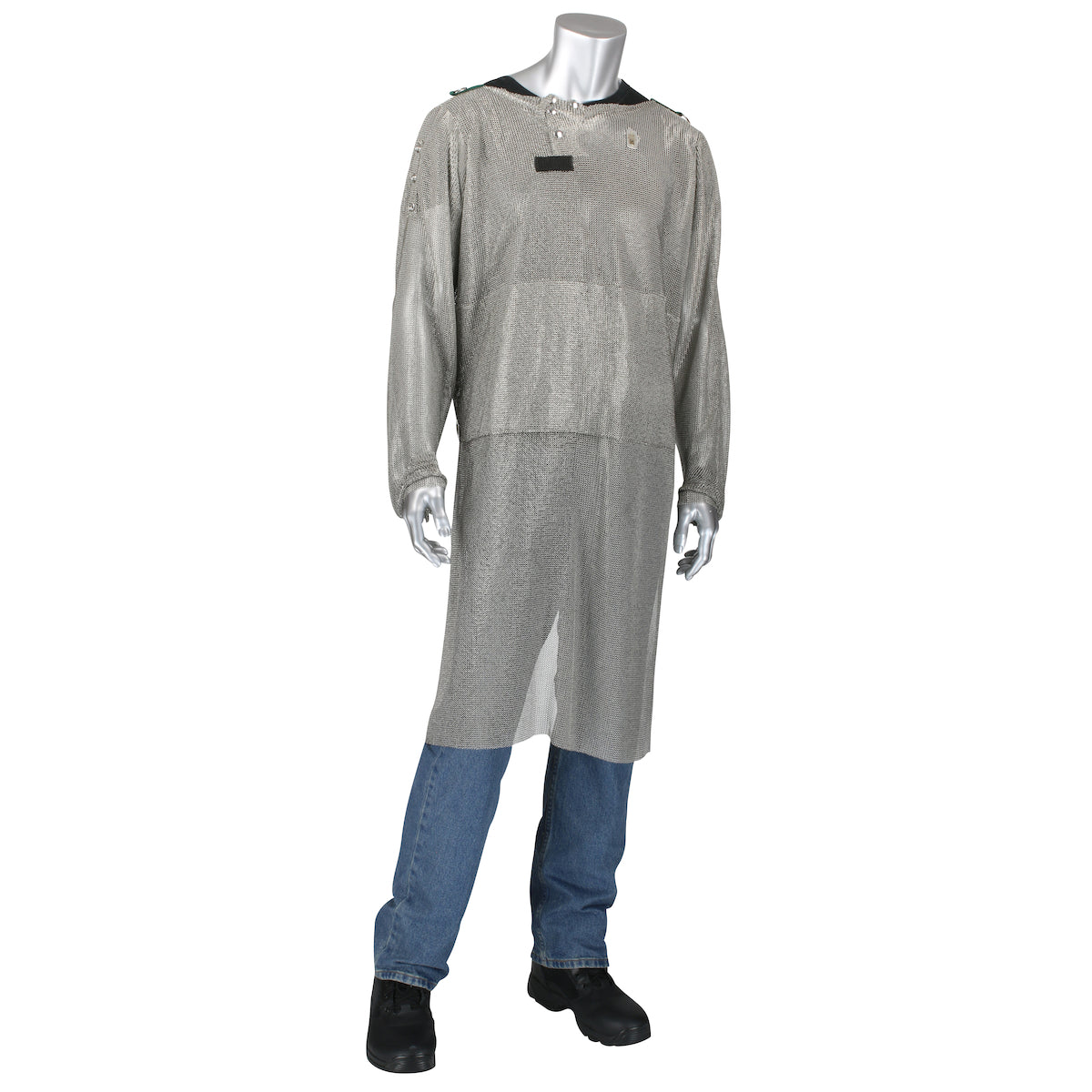 USM-4352L Stainless Steel Mesh Tunic with Extended Apron Front with Belly Guard