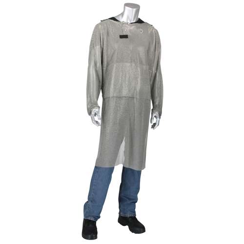 USM-4352L Stainless Steel Mesh Tunic with Extended Apron Front with Belly Guard