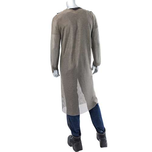 USM-4356LSS METAL MESH FULL BACK TUNIC W/SHORT SLEEVES, 24 IN. BACK PANEL, 16 IN SPLIT LEG