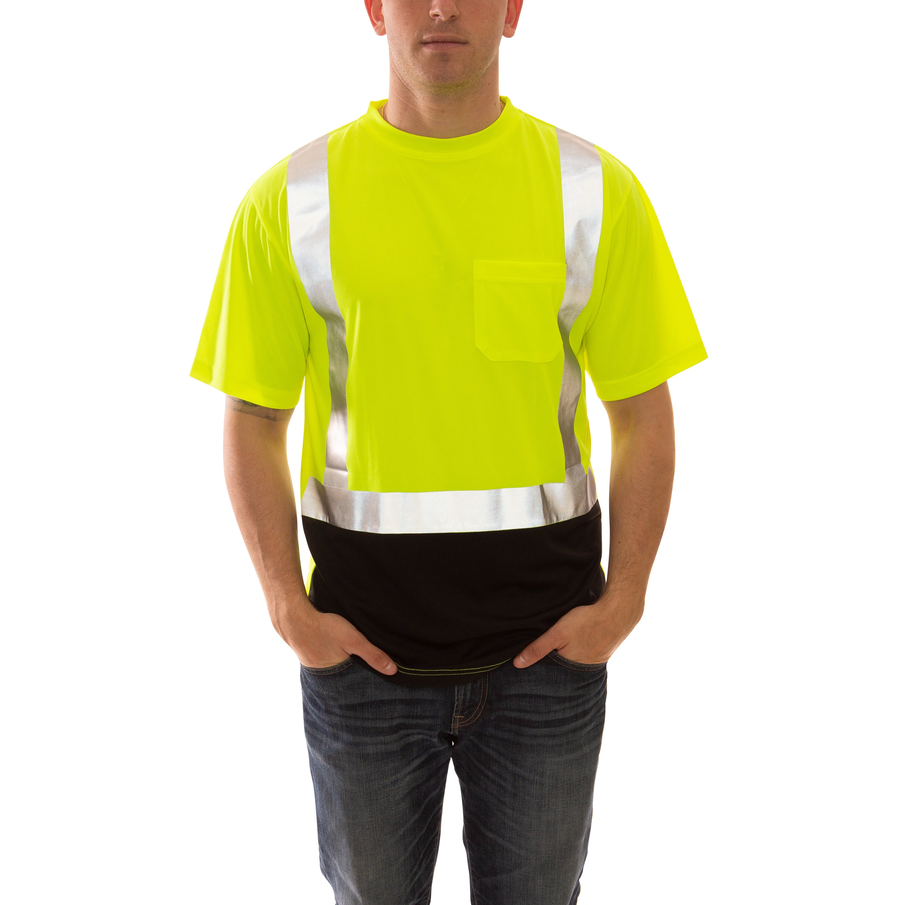 S75122 Job Sight Class 2 Black Front T-Shirt