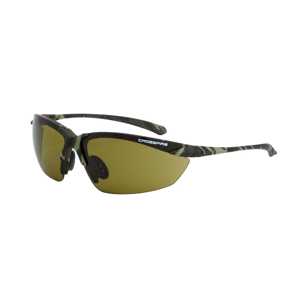 Sniper Premium Safety Eyewear Military Green Camo Frame HD Green Lens