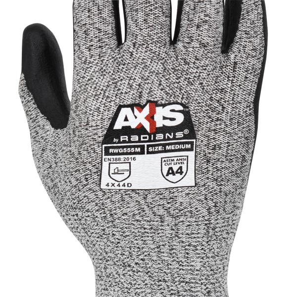 Radians RWG555 RWG555 AXIS™ Cut Protection Level A4 Work Glove - Safety Glasses