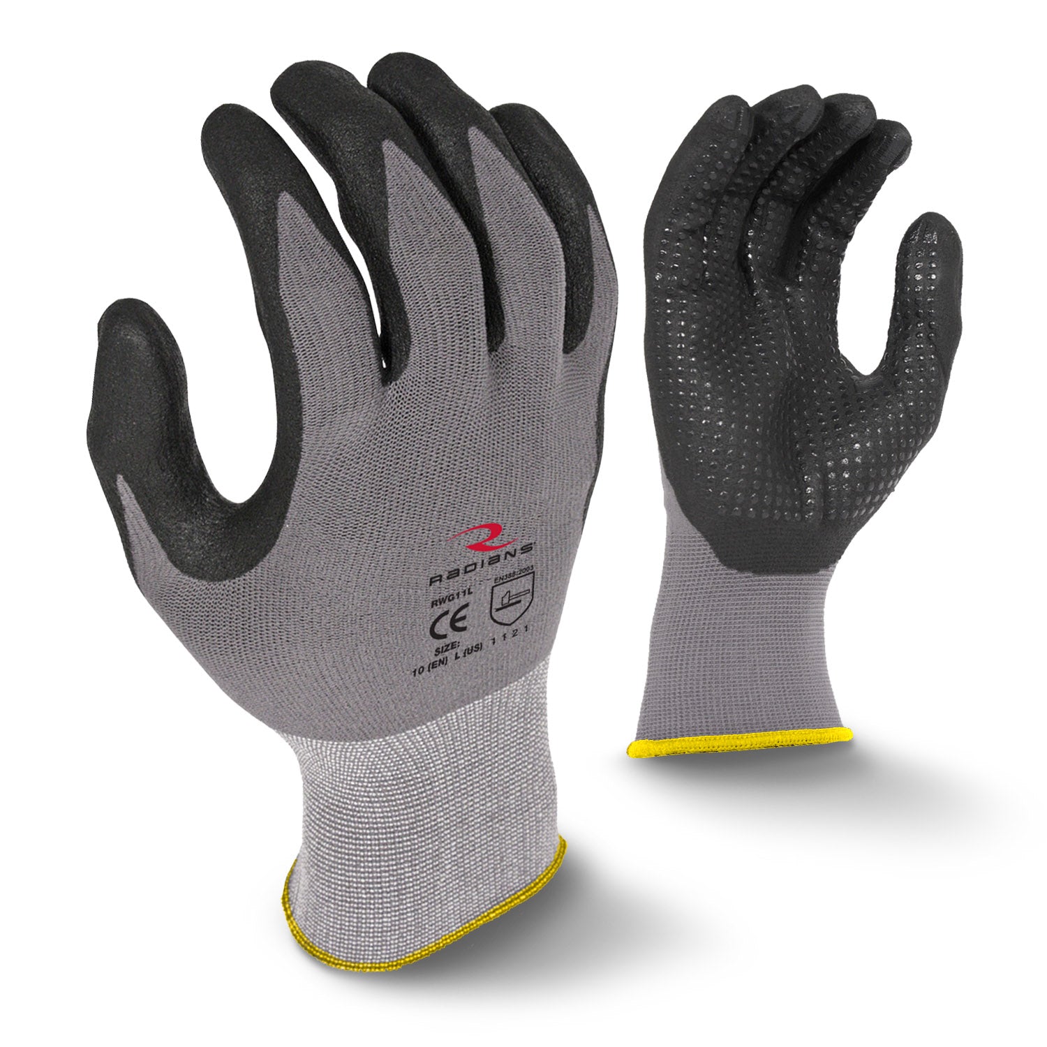 Radians RWG11 RWG11 Microdot Foam Nitrile Gripper Glove - Work Gloves