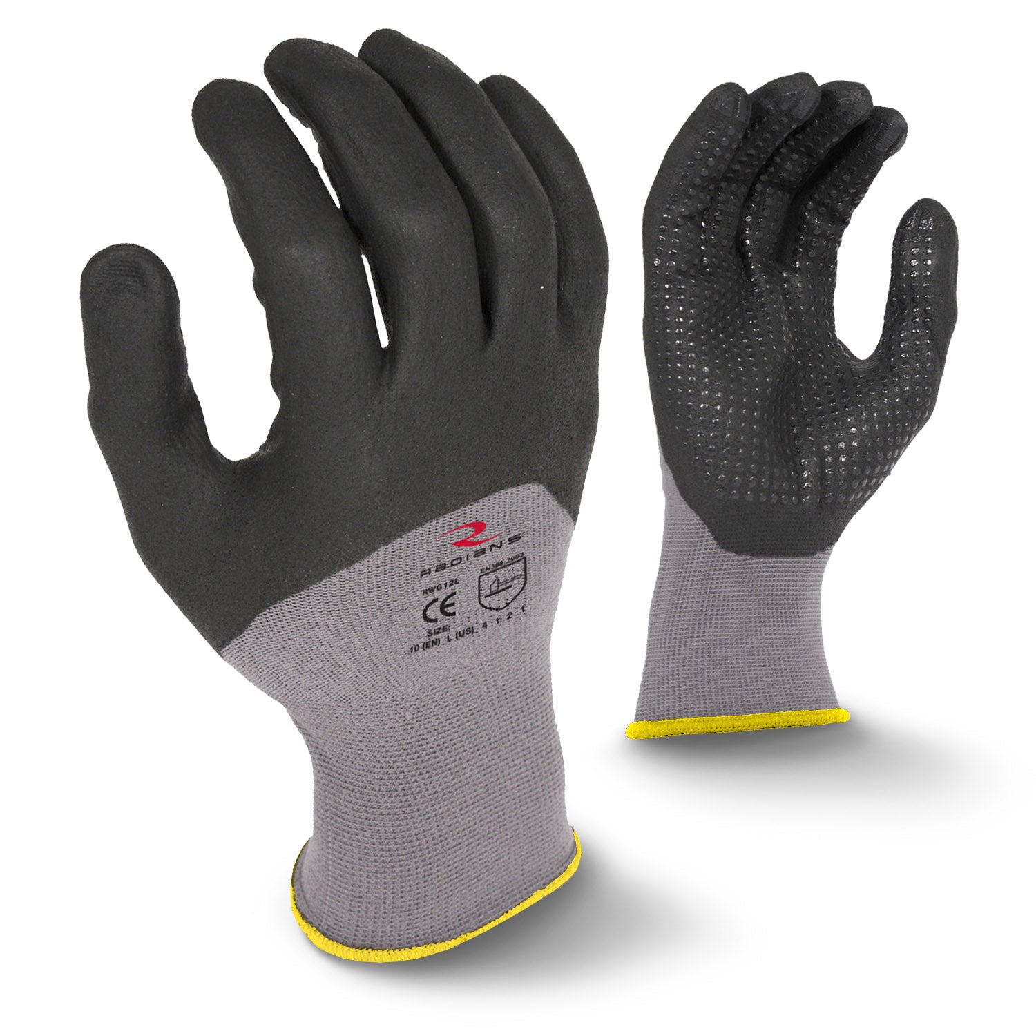 Radians RWG12 RWG12 3/4 Foam Dipped Dotted Nitrile Glove - Work Gloves