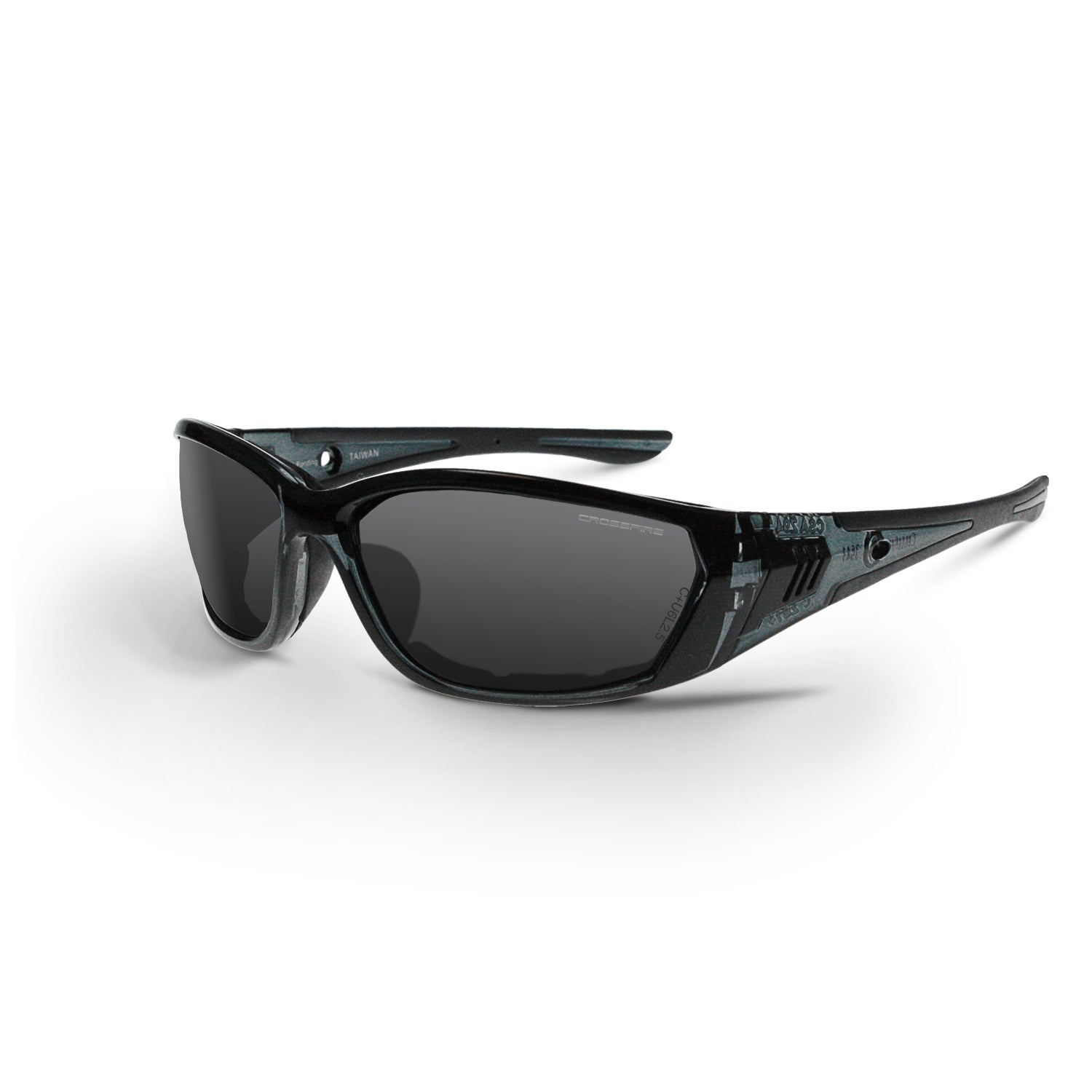 710 Foam Lined Safety Eyewear Crystal Black Frame Smoke Anti-Fog Lens