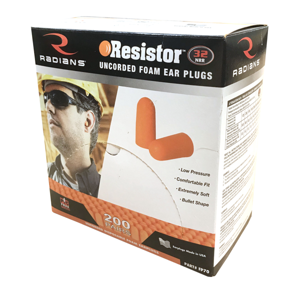 Radians FP70_STY Resistor® 32 Disposable Foam Earplugs - Hearing Protection