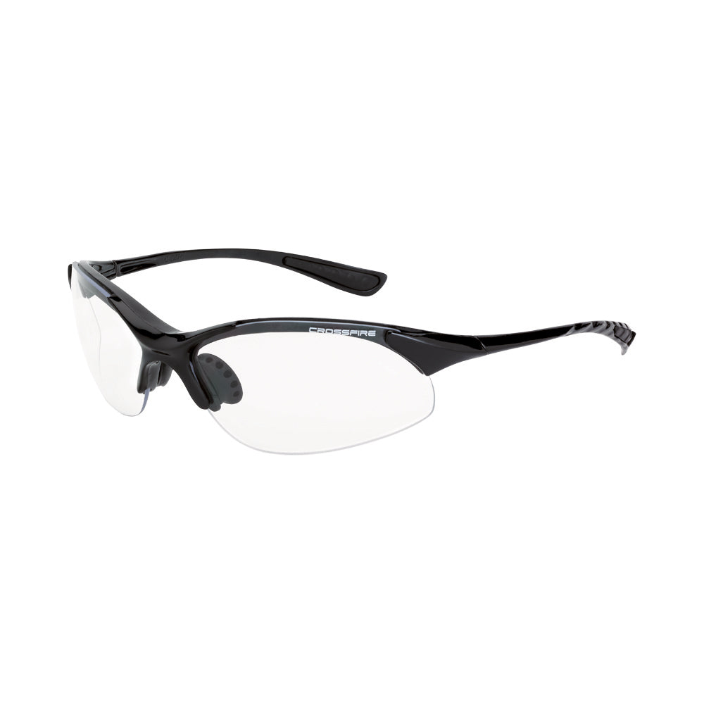 XCBR Premium Safety Eyewear Shiny Black Frame Clear Lens