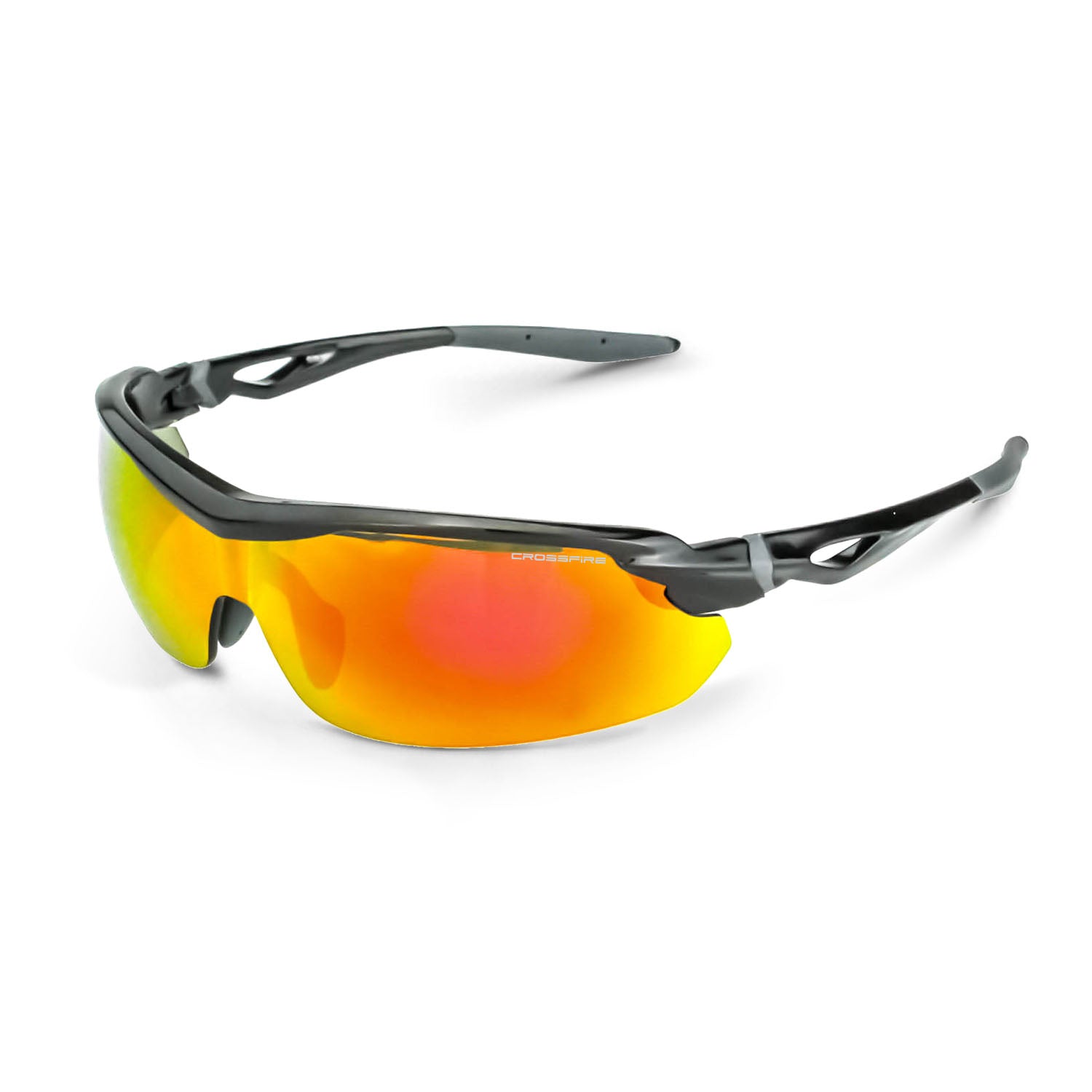 Cirrus Premium Safety Eyewear Shiny Black Frame Mirror Lens