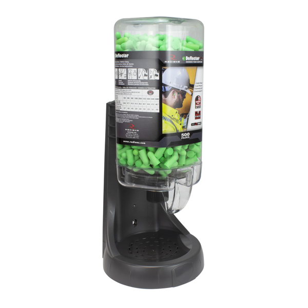 Radians FPD-500L90_STY Refillable Dispenser with Deflector® FP90 Plugs - Hearing Protection