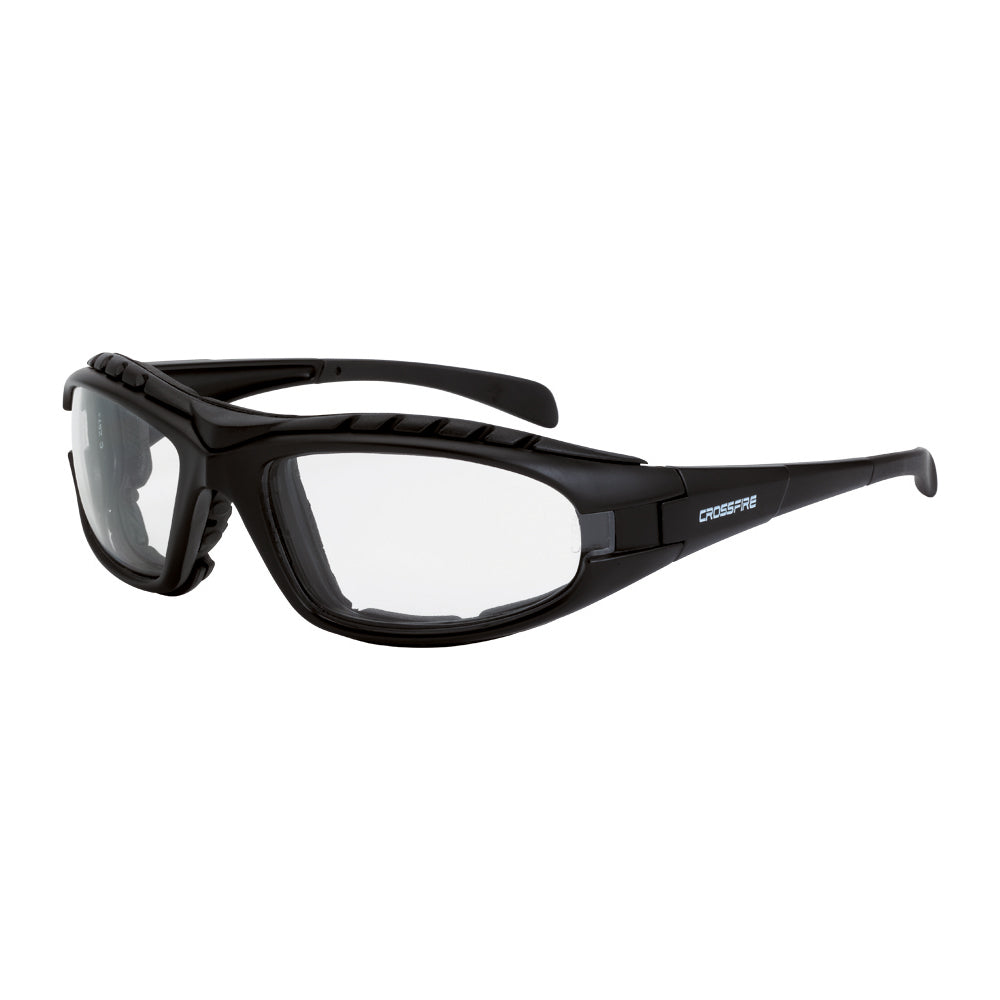 Diamondback Foam Lined Safety Eyewear Matte Black Frame Clear Anti-Fog Lens