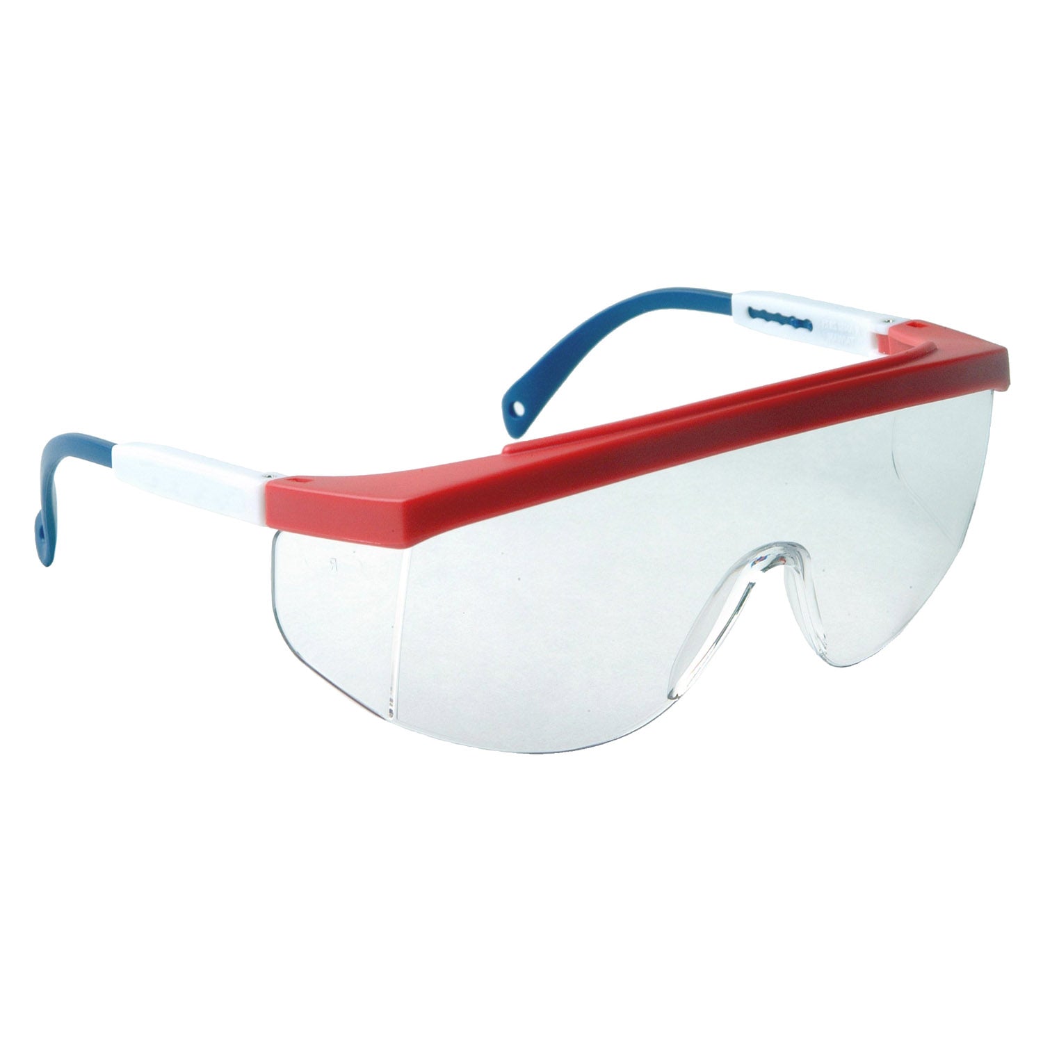 Galaxy™ Safety Eyewear/White/Blue Frame Clear Anti-Fog Lens