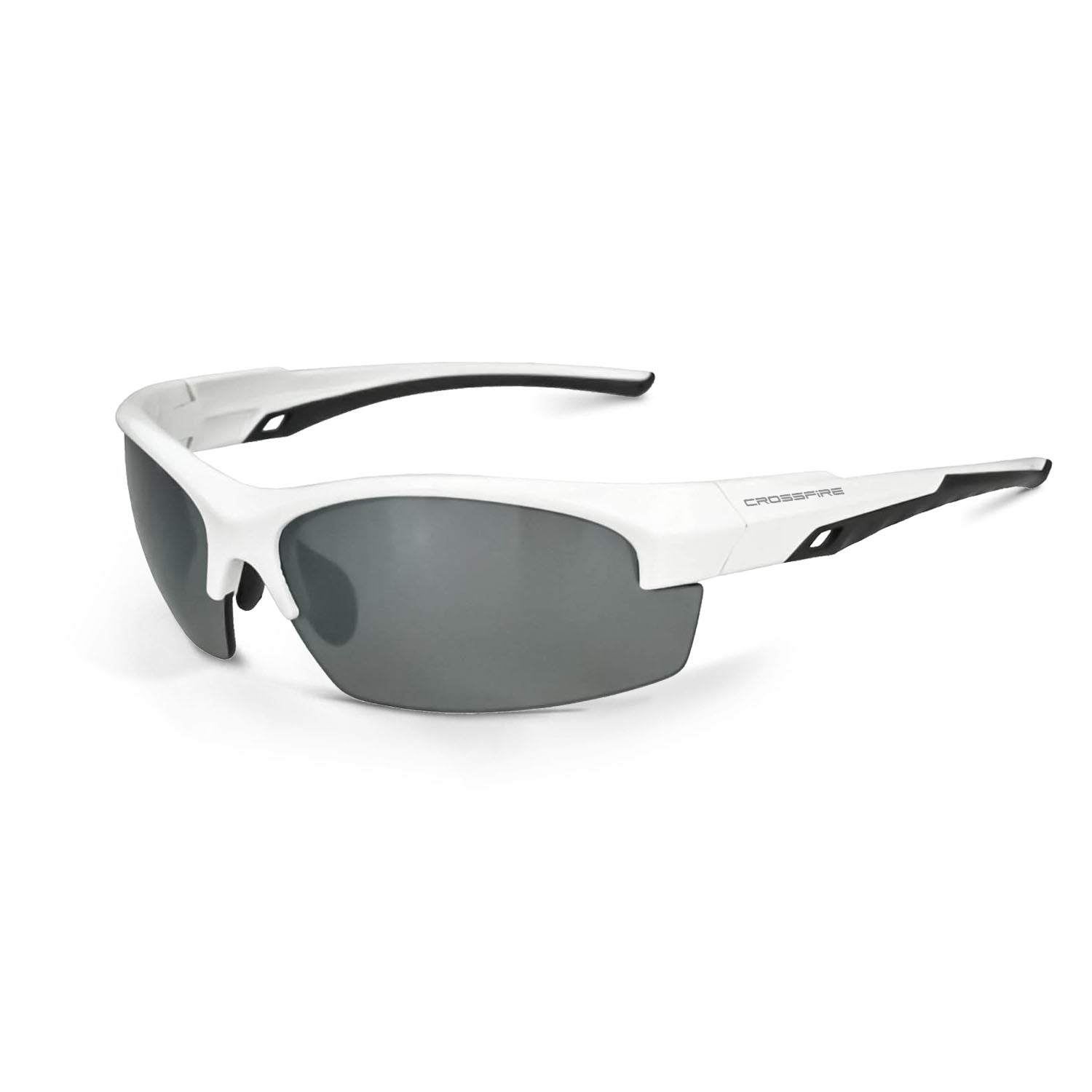Crucible Premium Safety Eyewear White Frame Polarized Silver Mirror Lens