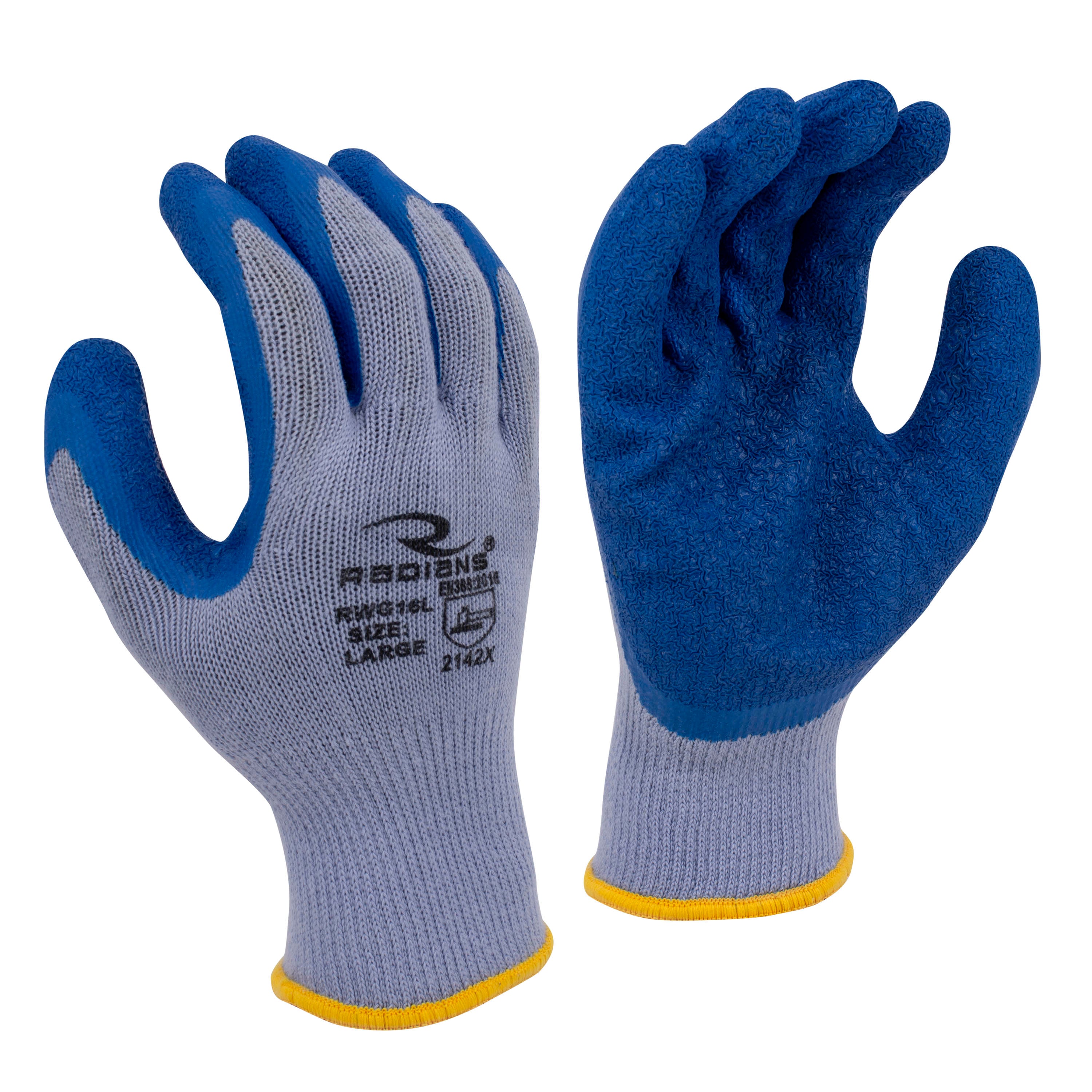 Radians RWG16 RWG16 Crinkle Latex Palm Coated Glove - Work Gloves