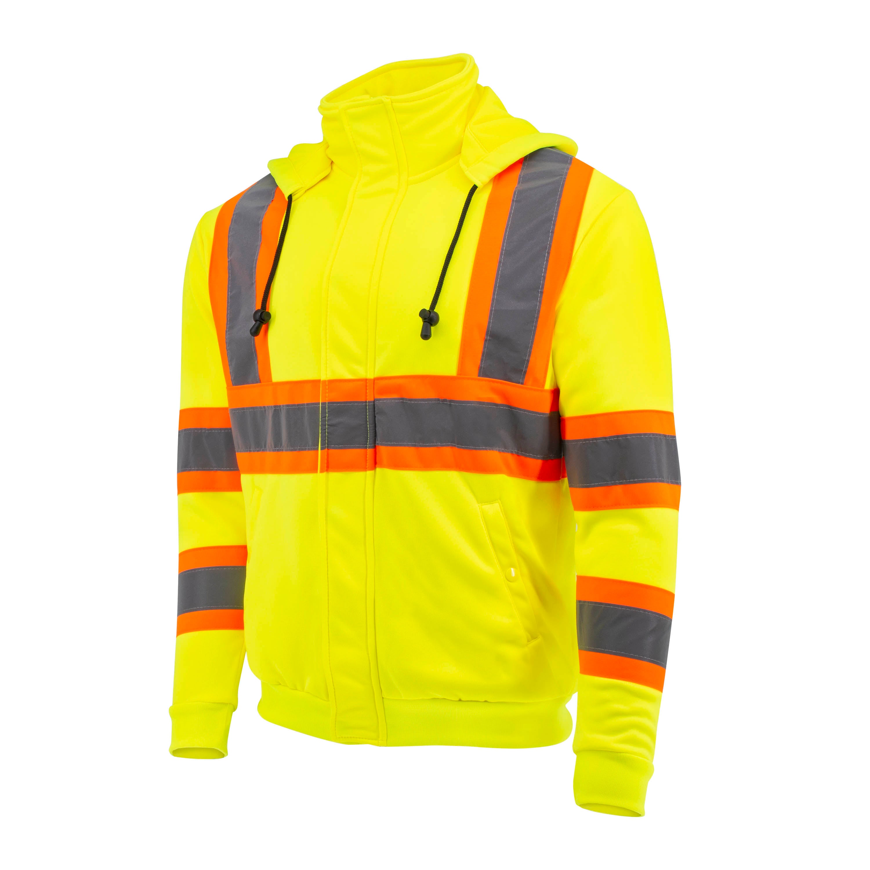 Radians SW01X-2 SW01X-2 High Neck Zip Front X-Back Hooded Sweatshirt ANSI Class 3 - Safety Hoodie