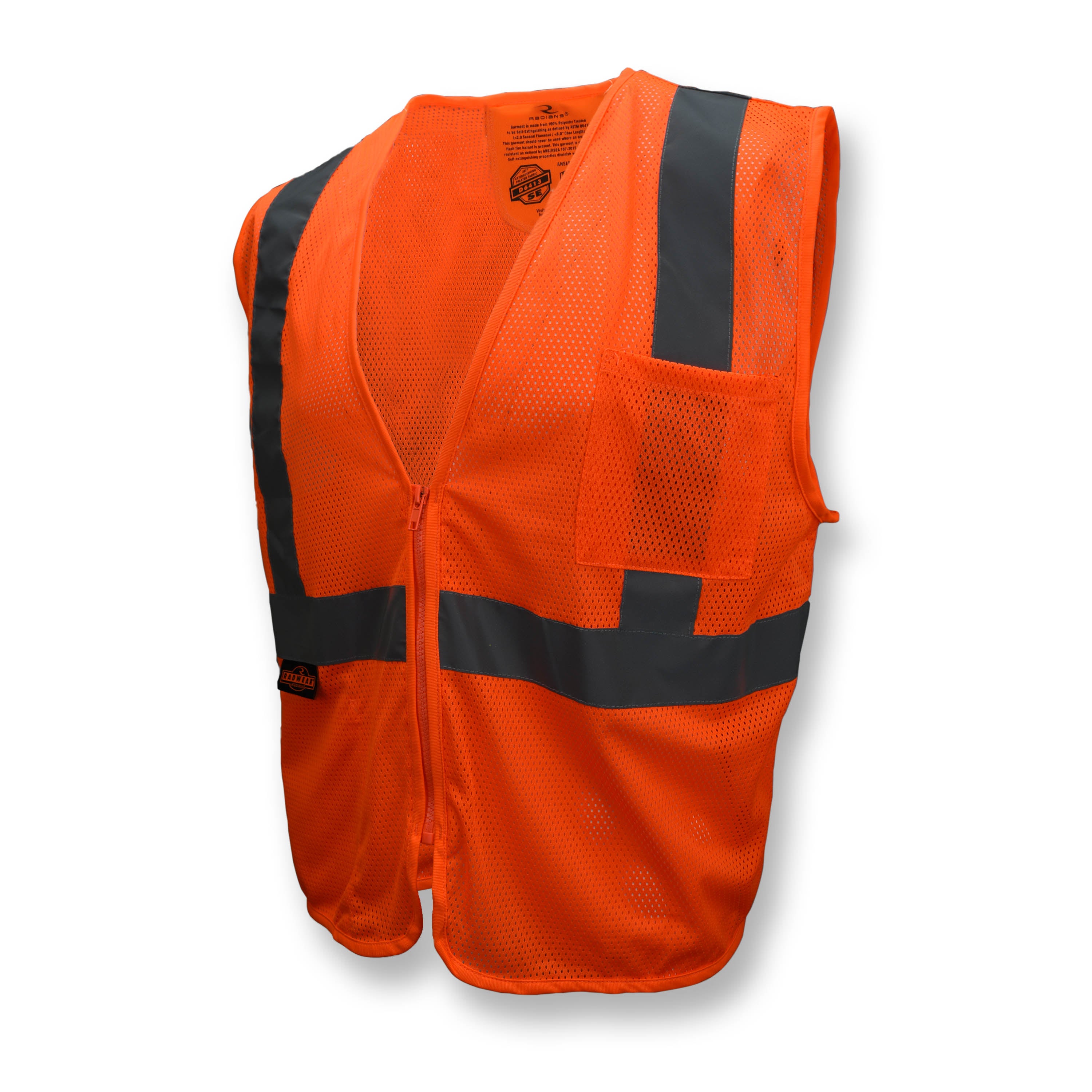 Radians SV25 SV25 Economy Class 2 Self-Extinguishing Mesh Safety Vest with Zipper ANSI Class 2