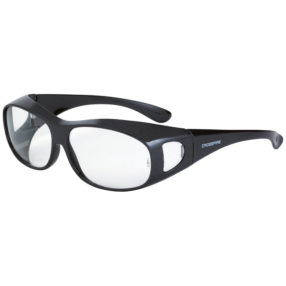 OG3 Over the Glass Safety Eyewear Shiny Pearl Gray Frame Clear Lens Large