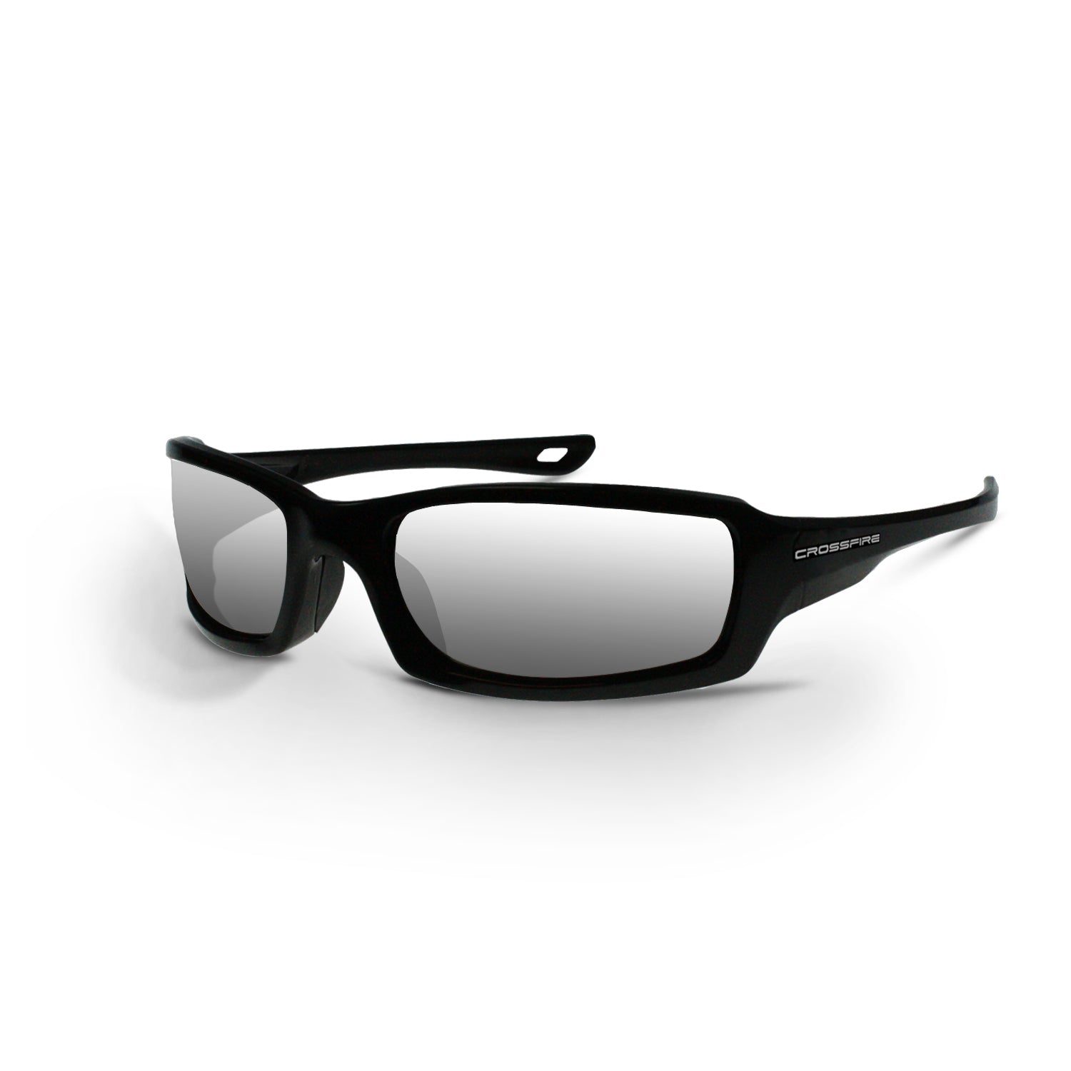 M6A Premium Safety Eyewear Pearl Black Frame Silver Mirror Lens