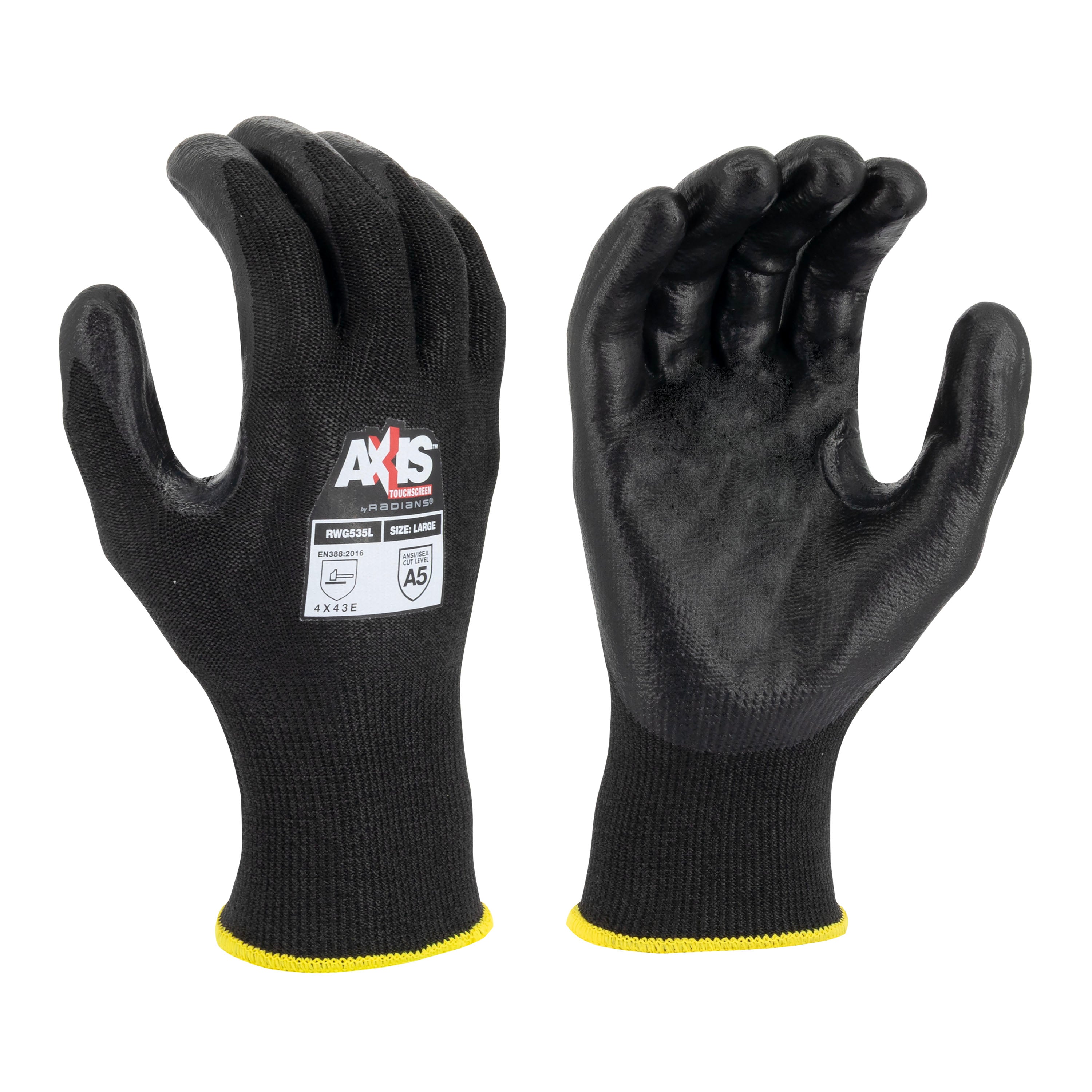 Radians RWG535 RWG535 HPPE Cut Level A5 Touchscreen Reinforced Thumb Crotch Work Glove