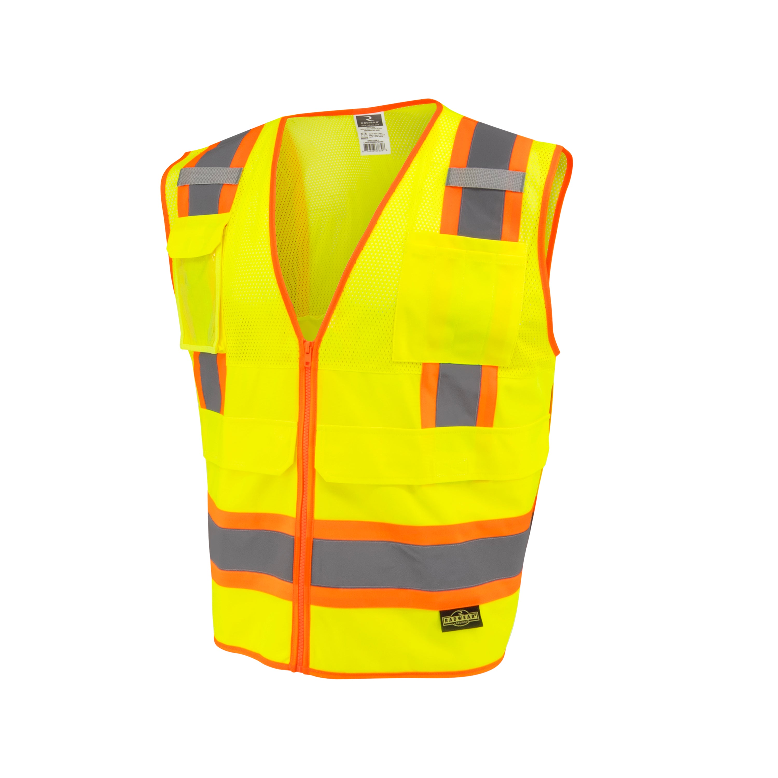 Radians SV69-2 SV69-2 Two Tone Type R Class 2 Mesh/Solid Surveyor Vest with Plan/Tablet Pocket ANSI Class 2 - Safety Vest