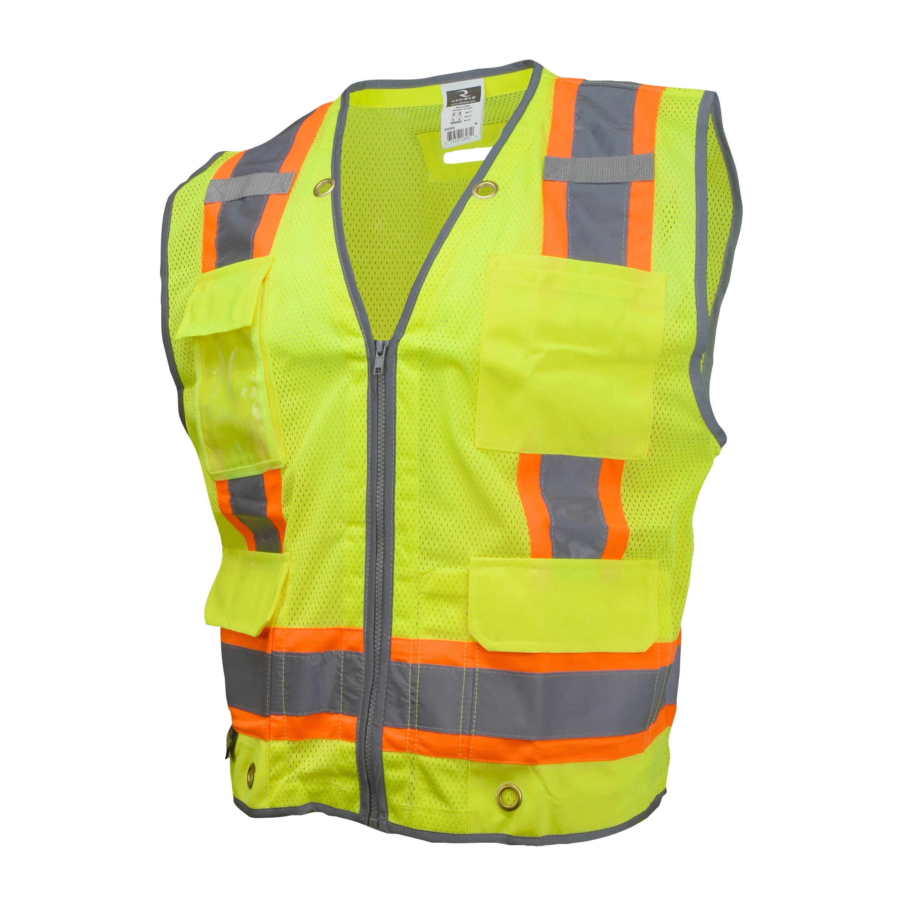 Radians SV6H SV6H Type R Class 2 Heavy Duty Two Tone Mesh Surveyor Vest with Solid Pockets ANSI Class 2 - Safety Vest