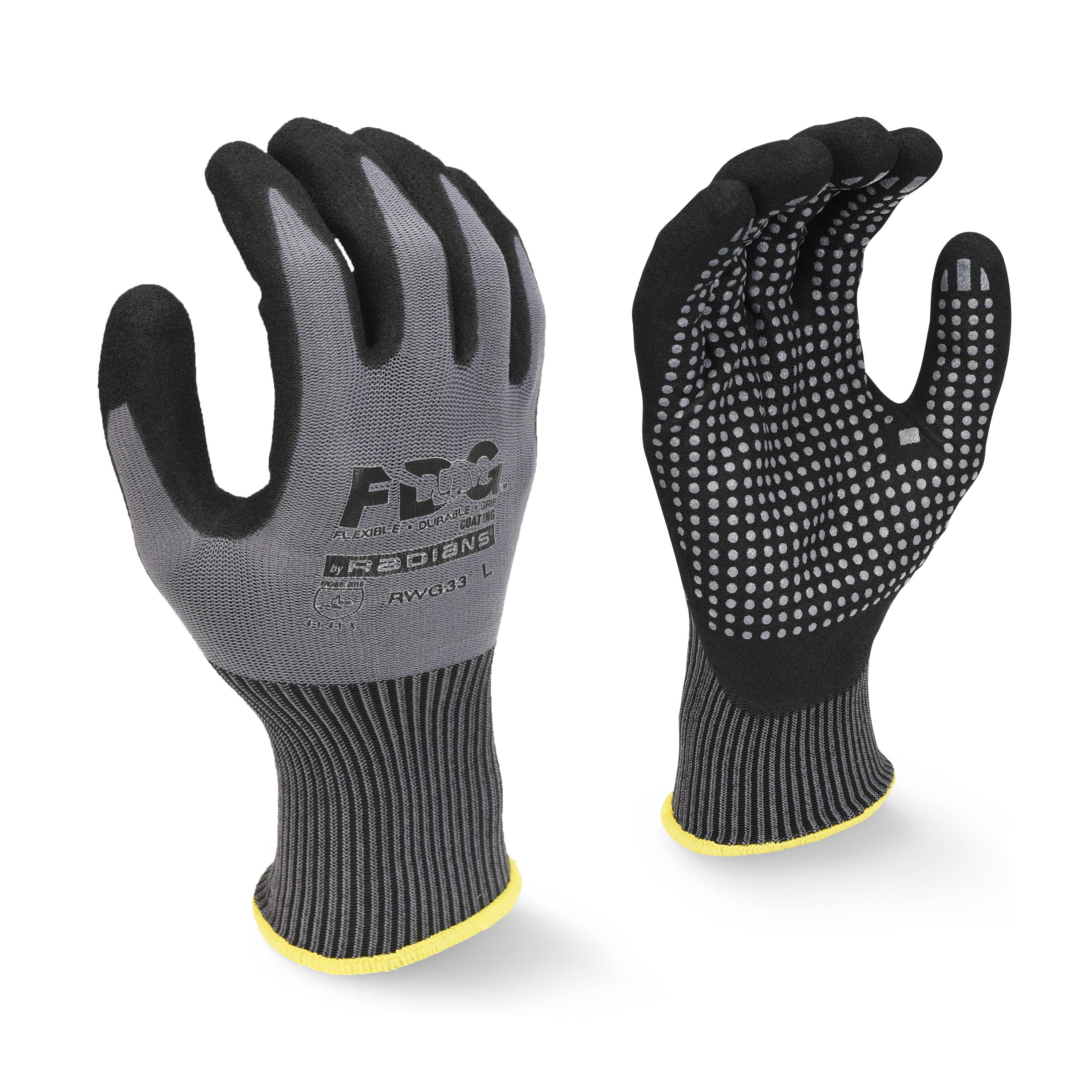 Radians RWG33 RWG33 FDG Palm Coating with Nitrile Dots Work Glove