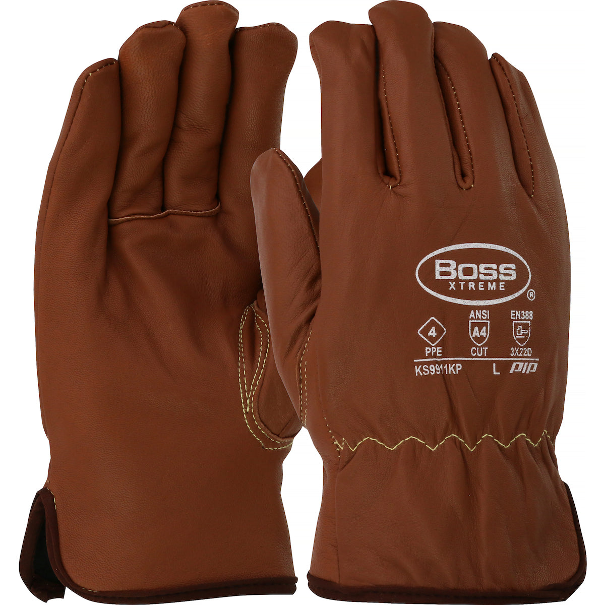 KS9911KP AR Top Grain Goatskin Leather Drivers Glove with Oil Armor™ Finish and Para-Aramid Lining - Fleece Lined Insulation