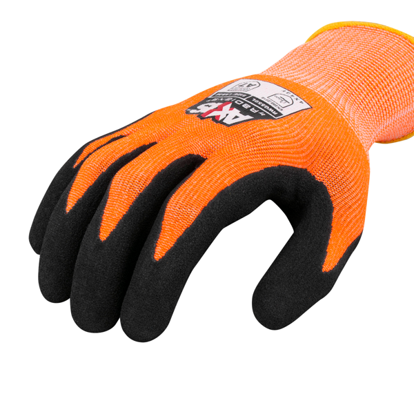 Radians RWG559 RWG559 AXIS™ Cut Protection Level A7 Sandy Nitrile Coated Glove Hi-Vis Orange - Safety Glasses