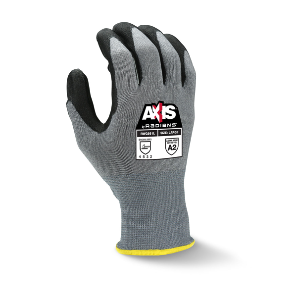 Radians RWG561 RWG561 AXIS™ Cut Protection Level A2 PU Coated Glove - Work Gloves