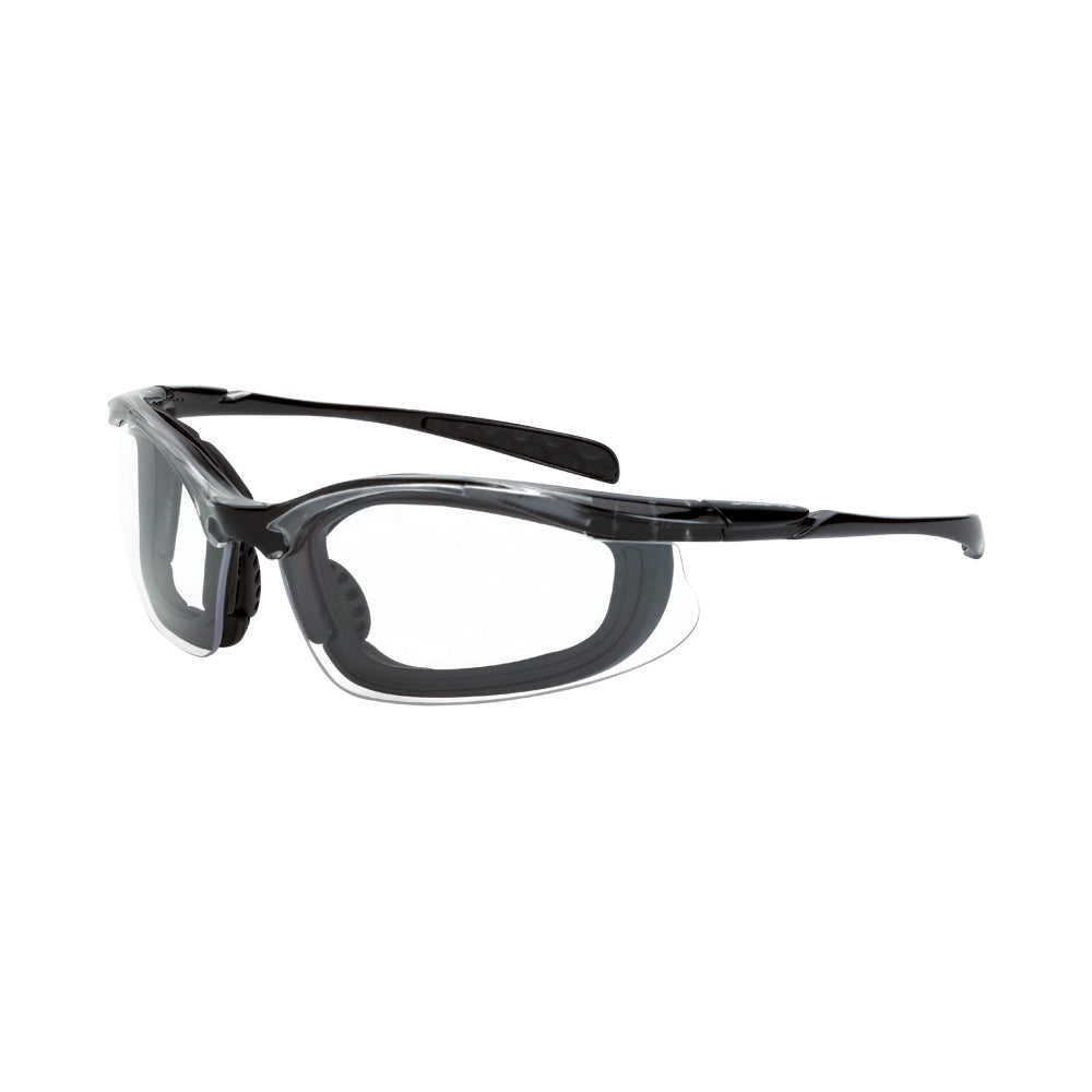 Concept Foam Lined Safety Eyewear Crystal Black Frame Clear Anti-Fog Lens