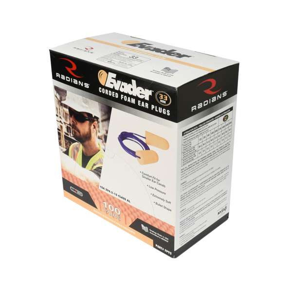 Radians FP95_STY EVADER® 33 Disposable Foam Earplugs - Hearing Protection