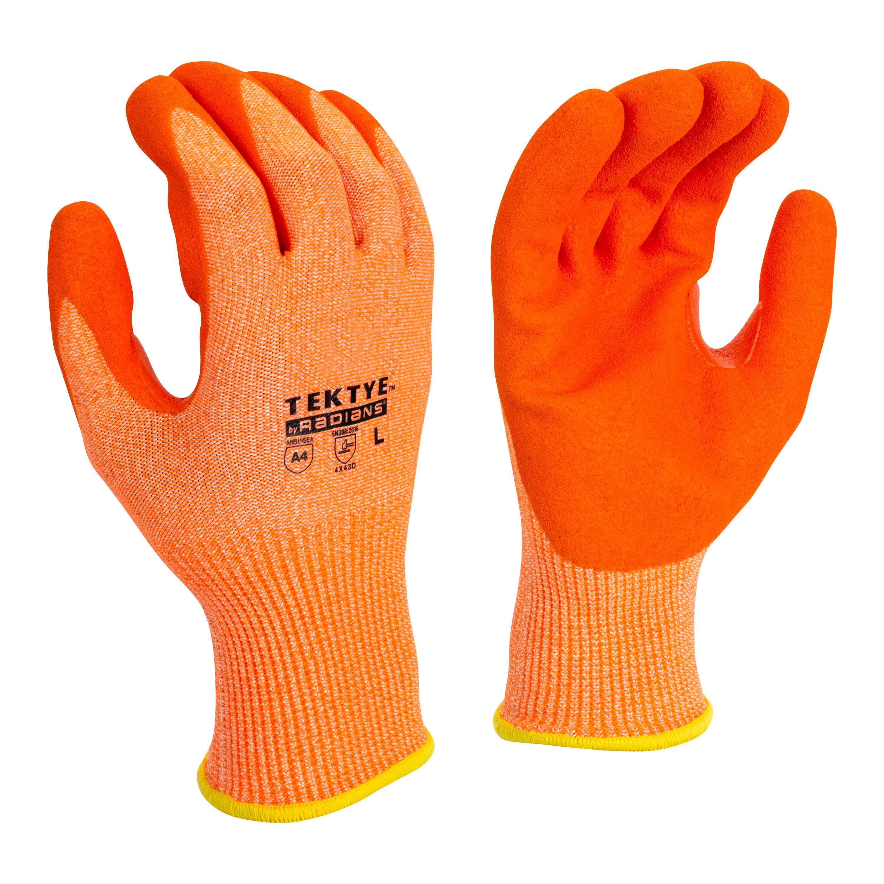 Radians RWG703 RWG703 TEKTYE® A4 Hi-Vis Cut Protective Work Glove Hi-Vis Orange - Safety Glasses